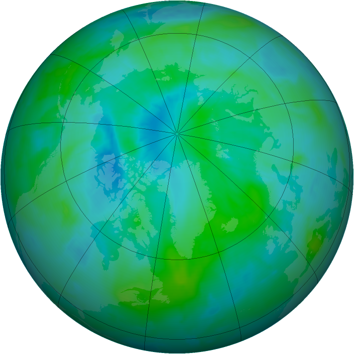 Arctic ozone map for 02 September 2012